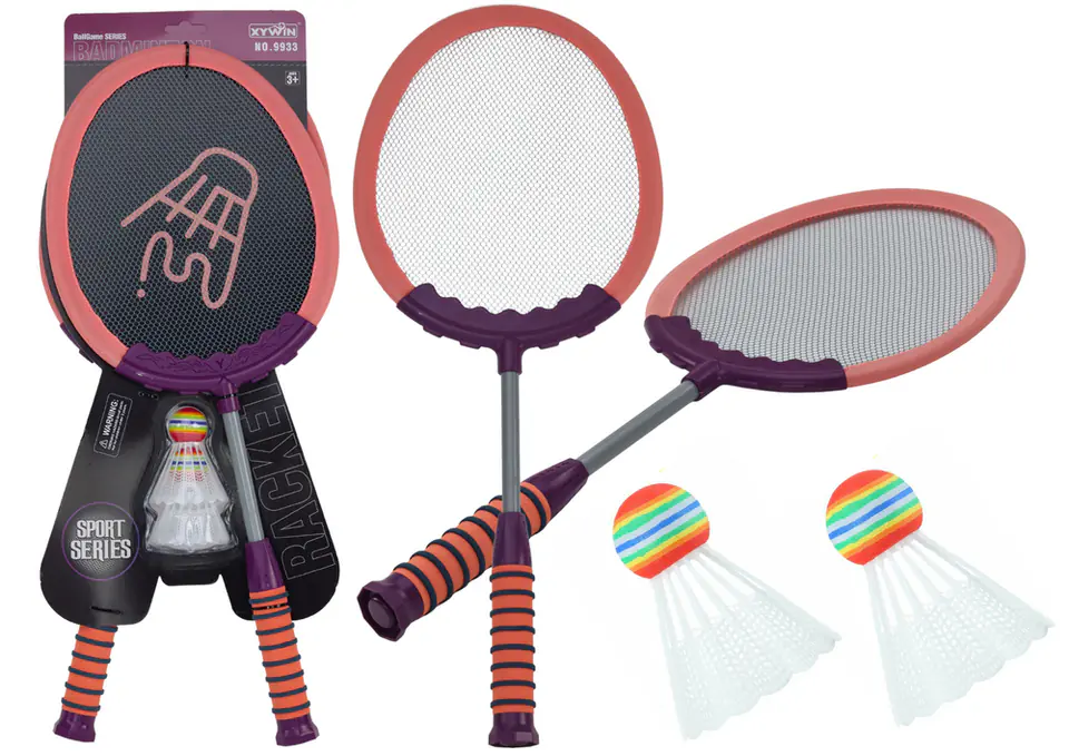 ⁨Zestaw 2 Rakietek Do Gry W Badmintona Paletki 2 Lotki Badminton Różowy⁩ w sklepie Wasserman.eu