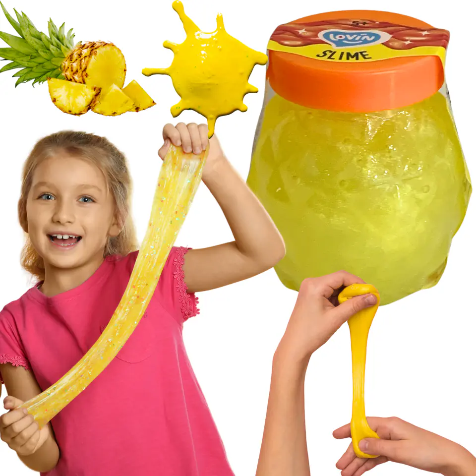 ⁨Masa Plastyczna Żelowa Slime Rozciągliwy Glutek Ananas Antystresowy 70ml⁩ w sklepie Wasserman.eu