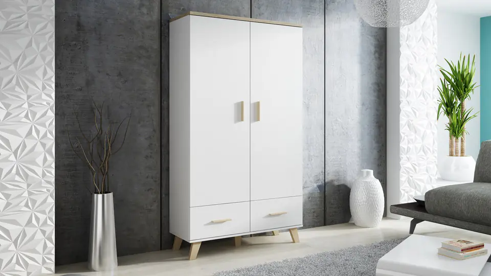 ⁨Cama wardrobe LOTTA 2D2D white + sonoma oak⁩ at Wasserman.eu