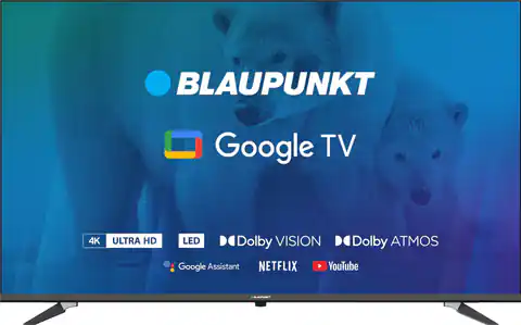 ⁨TV 55" Blaupunkt 55UBG6000S 4K Ultra HD LED, GoogleTV, Dolby Atmos, WiFi 2,4-5GHz, BT, czarny⁩ w sklepie Wasserman.eu