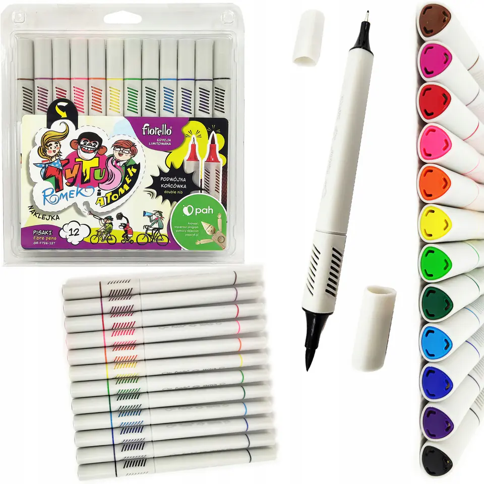 ⁨Pisaki dwustronne 12 kolorów SKETCH GR-F726-12T Tytus Romek i A`Tomek 160-2382 FIORELLO⁩ w sklepie Wasserman.eu
