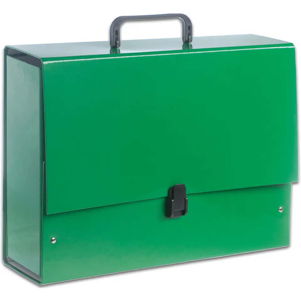 ⁨Teczka z rączką B4 Jumbo 10cm zielona lakierowana TT6857⁩ w sklepie Wasserman.eu
