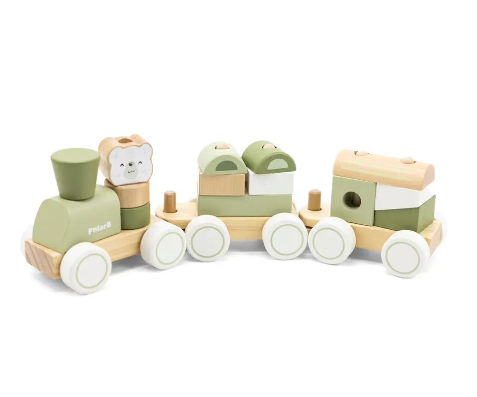 ⁨Viga 44231 PolarB Zielona kolejka z klockami⁩ w sklepie Wasserman.eu