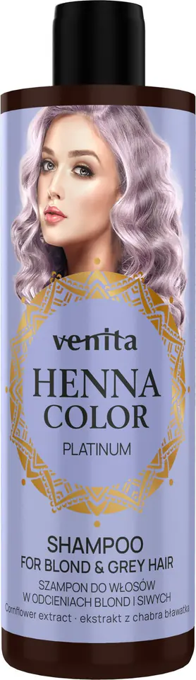 ⁨VENITA Henna Color Szampon do włosów w odcieniach blond i siwych - Platinum 300ml⁩ w sklepie Wasserman.eu