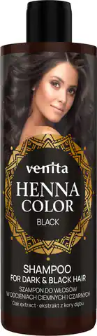 ⁨VENITA Henna Color Szampon do włosów w odcieniach ciemnych i czarnych - Black 300ml⁩ w sklepie Wasserman.eu