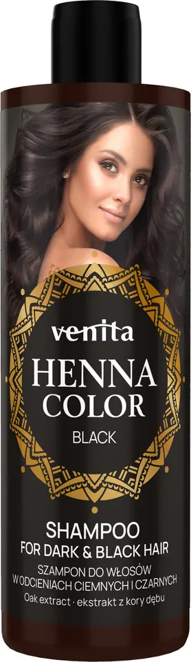 ⁨VENITA Henna Color Szampon do włosów w odcieniach ciemnych i czarnych - Black 300ml⁩ w sklepie Wasserman.eu