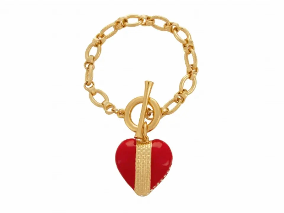 ⁨Bransoletka z czerwonym sercem z kryształkami z kolekcji Heart Harmony (B23/ZIM/96/4AU)⁩ w sklepie Wasserman.eu