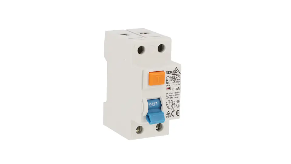 ⁨AC Residual Current Circuit Breaker 2P 40A 30mA A05-N7-2-40-030⁩ at Wasserman.eu