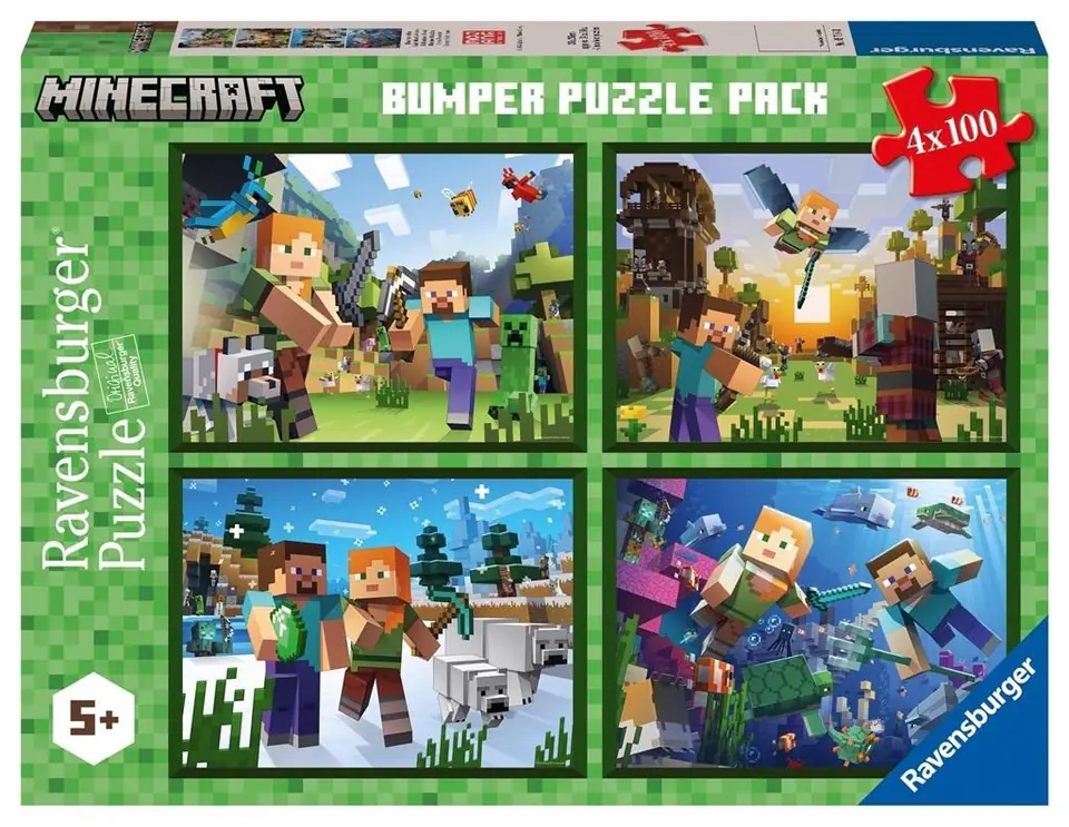 ⁨Puzzle 4x100 Minecraft⁩ w sklepie Wasserman.eu