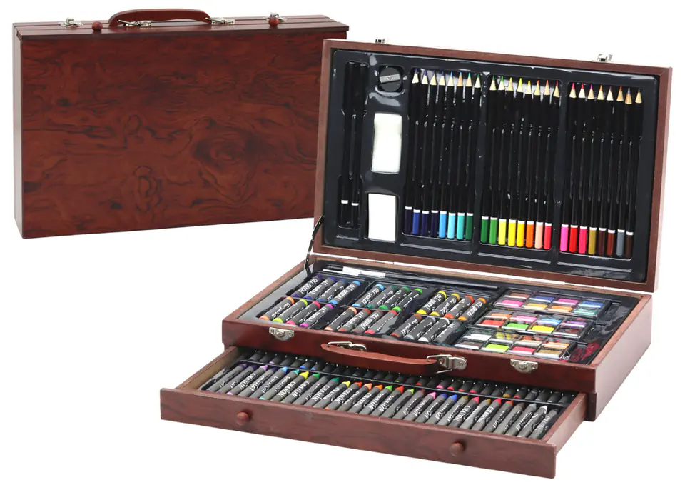 ⁨Art set in a wooden case⁩ at Wasserman.eu