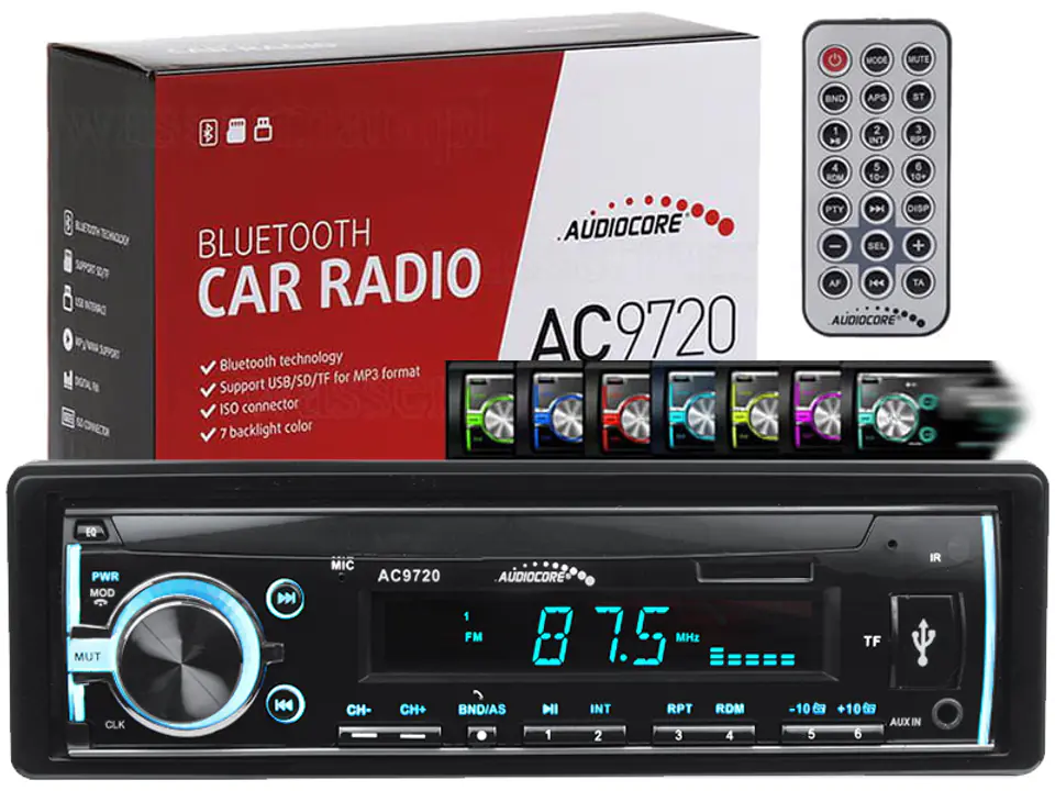 Radio sam. Bluetooth Multicolor MP3/WMA/USB/RDS/SD w sklepie Wasserman.eu