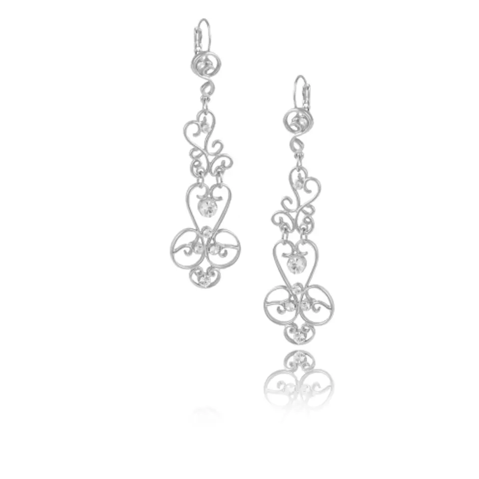 ⁨Openwork earrings with crystals (P8144AG)⁩ at Wasserman.eu