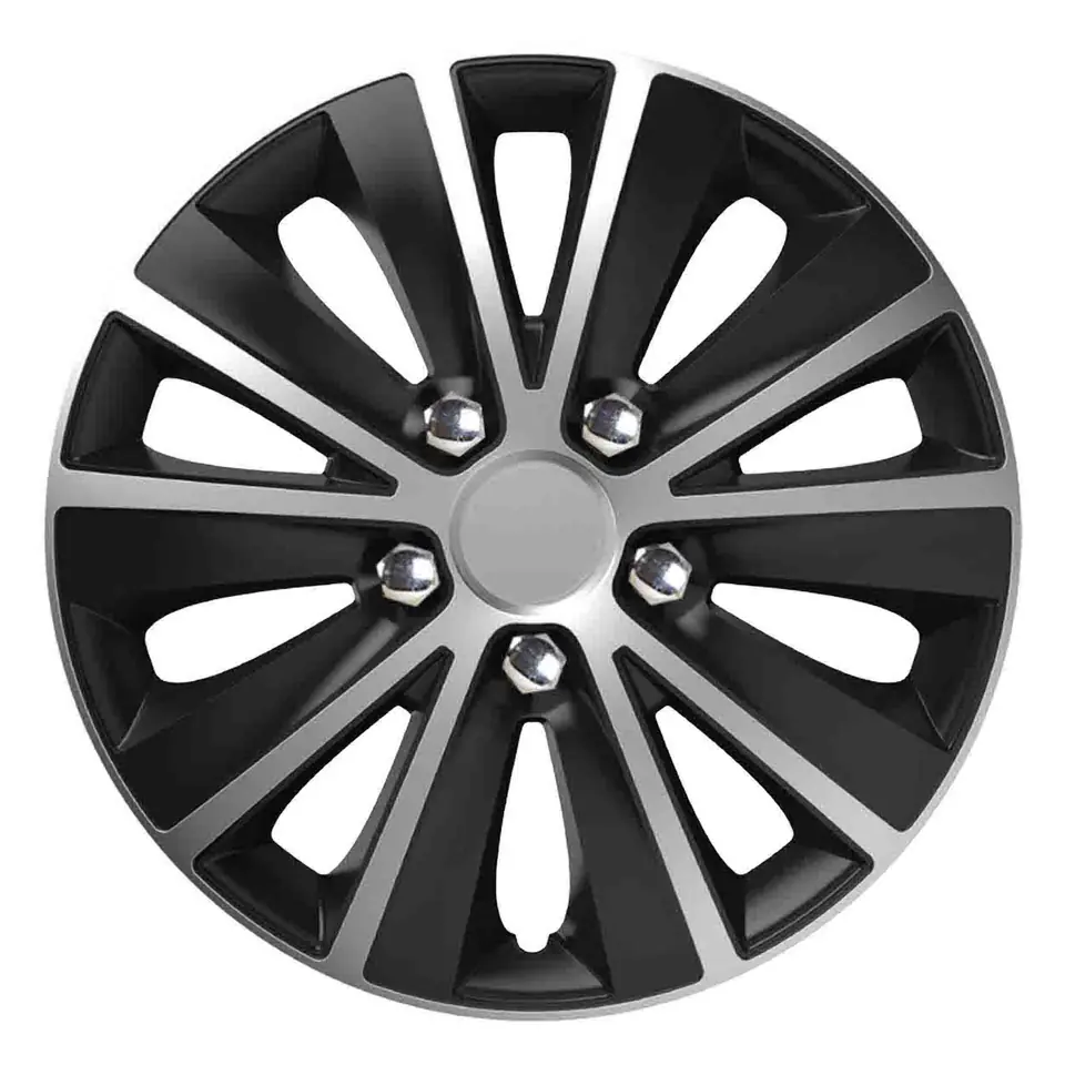 Kołpak samochodowy czarno srebrny ze śrubami chrom rapide nc 15" cali w sklepie Wasserman.eu