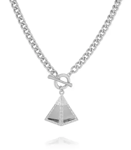 ⁨Necklace with large pyramid (C21/JES/43AG)⁩ at Wasserman.eu