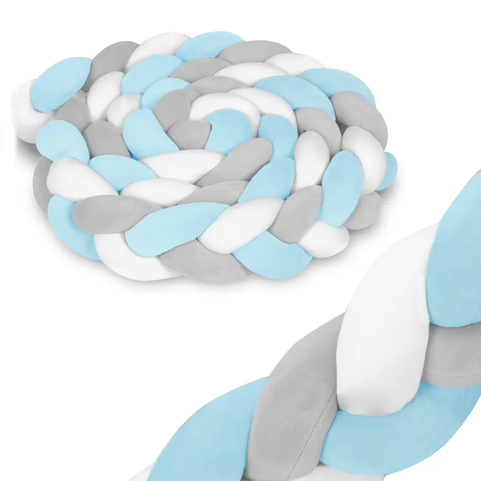 ⁨Otulacz do łóżeczka Ricokids 3m - niebiesko-szary⁩ w sklepie Wasserman.eu