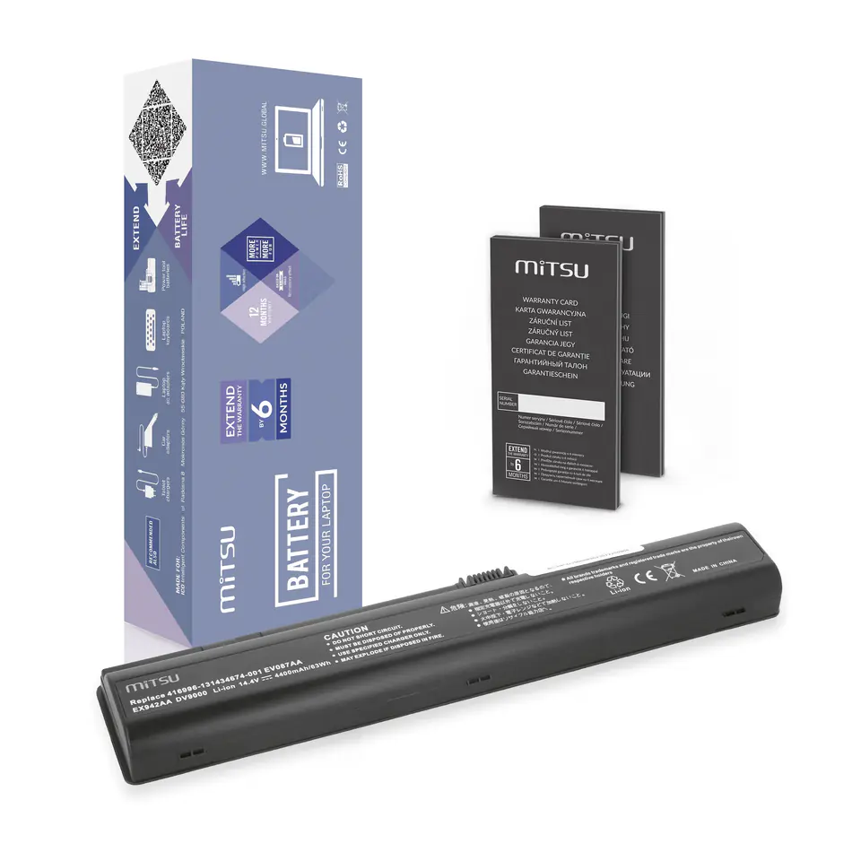 ⁨Mitsu Battery for HP dv9000, dv9200, dv9500⁩ at Wasserman.eu