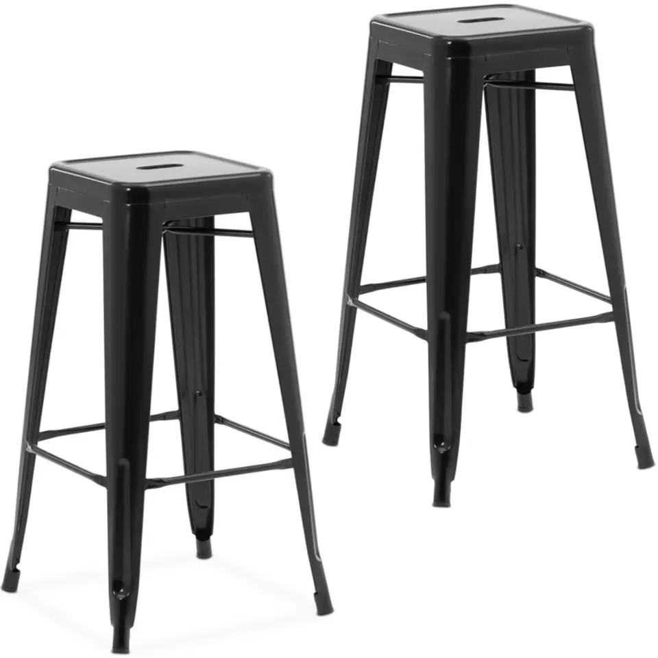 ⁨Stołek taboret hoker barowy loft czarny - 2 szt⁩ w sklepie Wasserman.eu