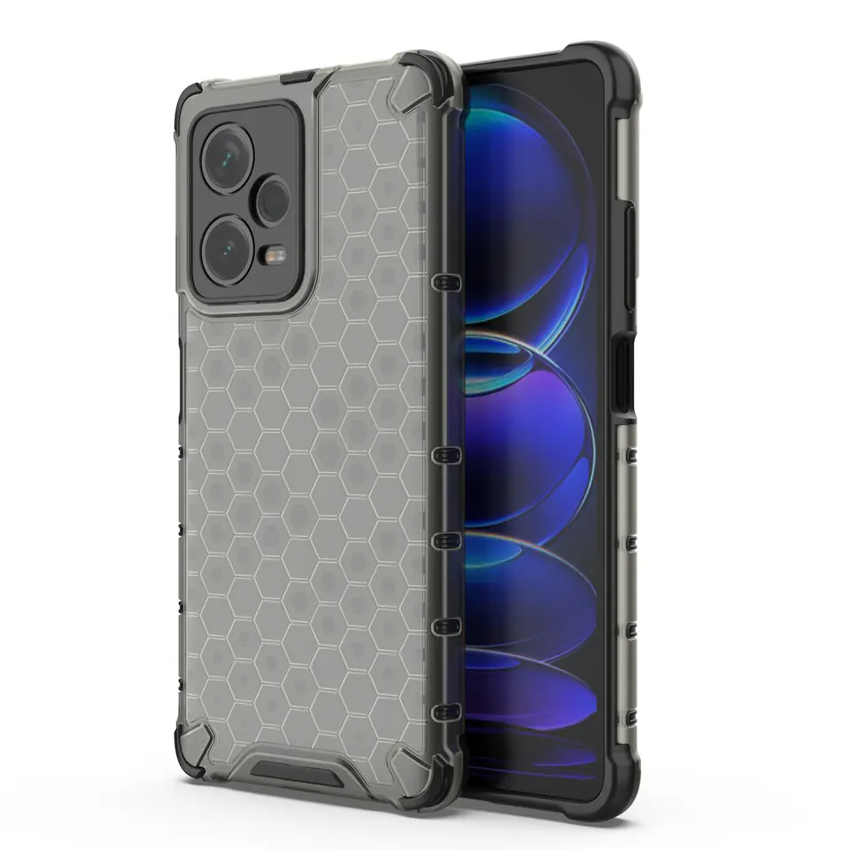 ⁨Etui pancerny hybrydowy pokrowiec do Xiaomi Redmi Note 12 Pro+ Honeycomb czarny⁩ w sklepie Wasserman.eu