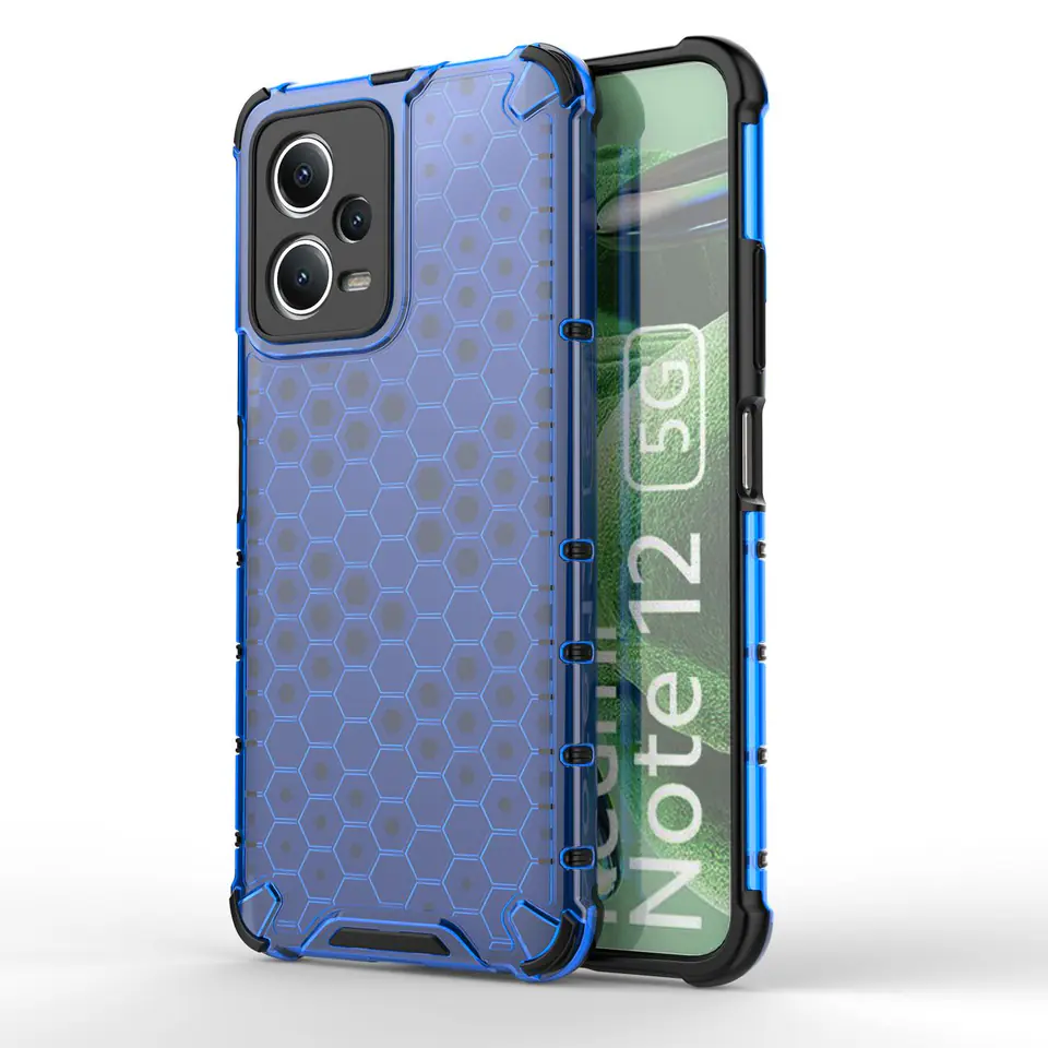 Etui pancerny hybrydowy pokrowiec do Xiaomi Redmi Note 12 5G / Poco X5 5G Honeycomb niebieski w sklepie Wasserman.eu