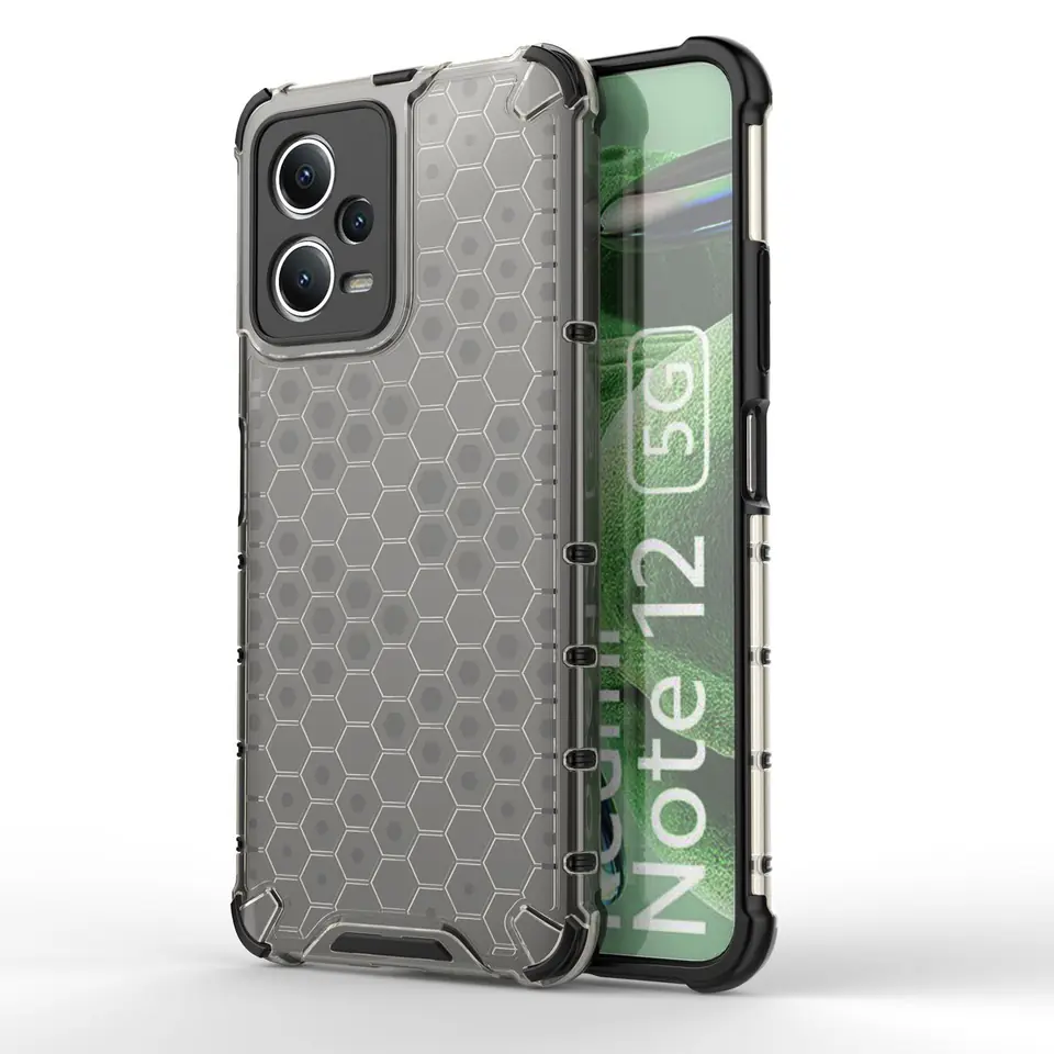 Etui pancerny hybrydowy pokrowiec do Xiaomi Redmi Note 12 5G / Poco X5 5G Honeycomb czarny w sklepie Wasserman.eu