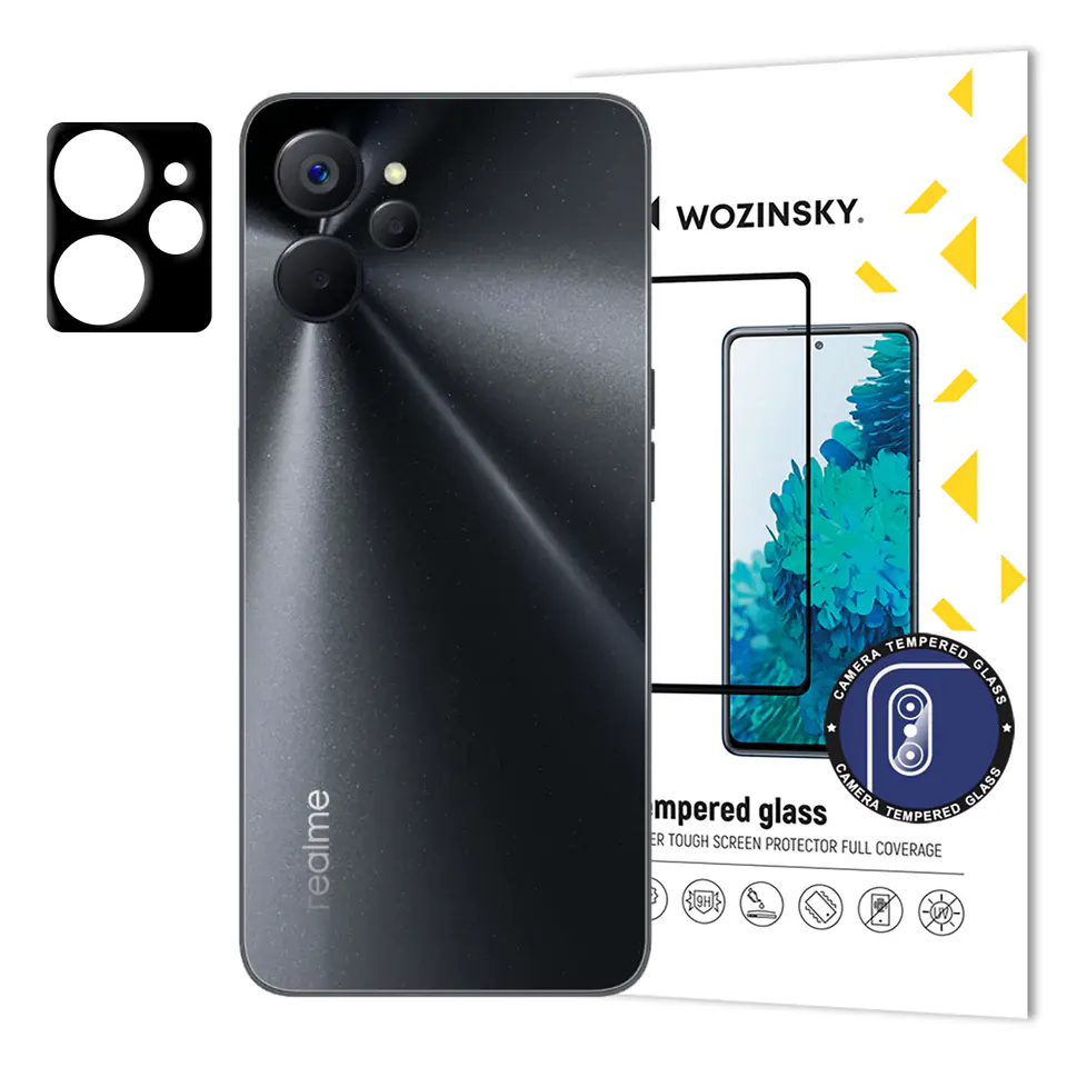 ⁨Szkło hartowane 9H na aparat kamerę do Realme 10 5G / Realme 9i 5G Full Camera Glass⁩ w sklepie Wasserman.eu