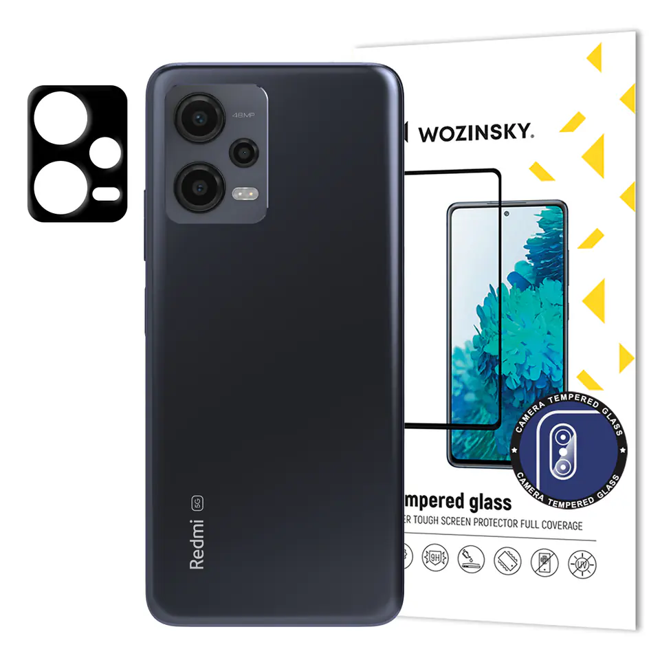 Szkło hartowane 9H na aparat kamerę do Xiaomi Redmi Note 12 5G / Poco X5 5G Full Camera Glass w sklepie Wasserman.eu