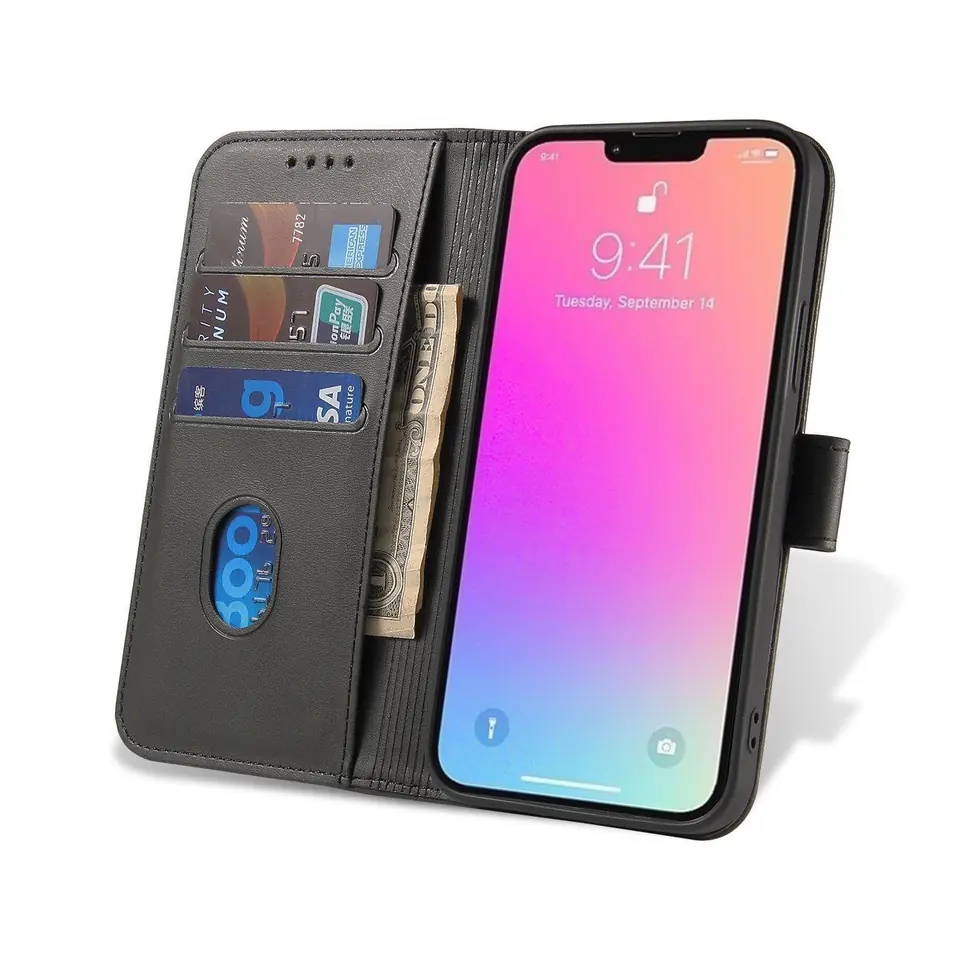 Pokrowiec etui z klapką i portfelem do Xiaomi Redmi Note 12 Magnet Case czarne w sklepie Wasserman.eu