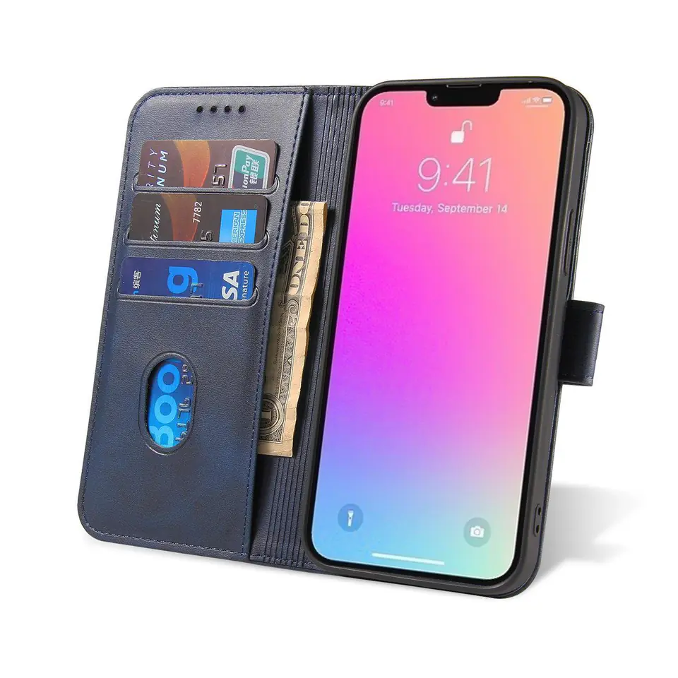 Pokrowiec etui z klapką i portfelem do Xiaomi Redmi Note 12 5G / Poco X5 5G Magnet Case niebieskie w sklepie Wasserman.eu