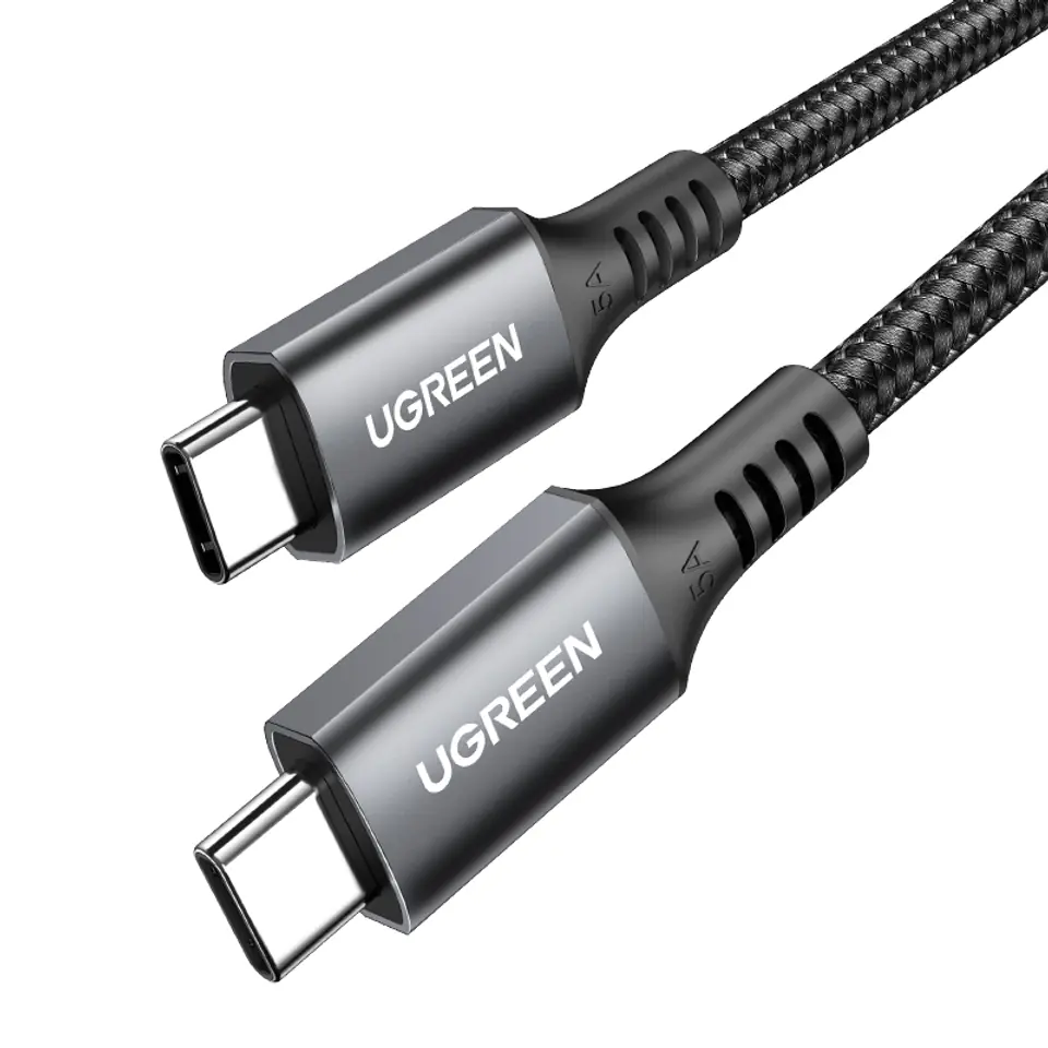 ⁨Kabel przewód USB-C 100W 5A PD 480Mbps 3m szary⁩ w sklepie Wasserman.eu