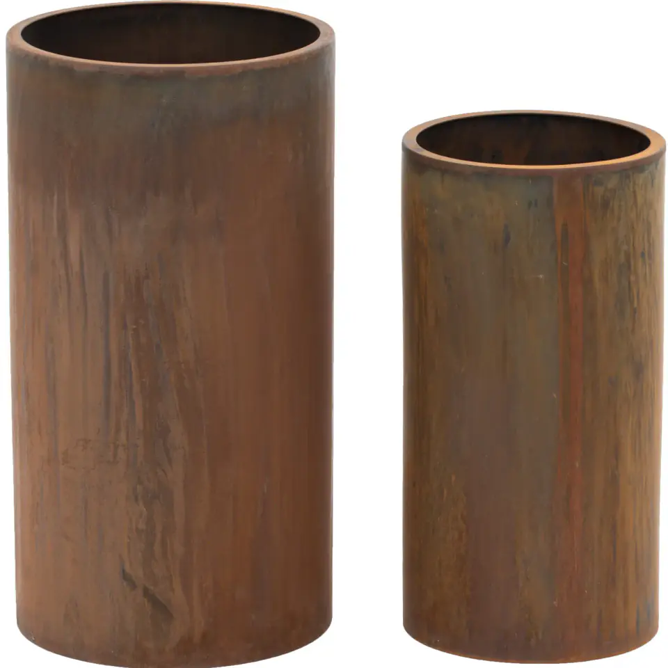 ⁨Zestaw 2 donic okrągłych na taras balkon ze stali corten - efekt rdzy⁩ w sklepie Wasserman.eu