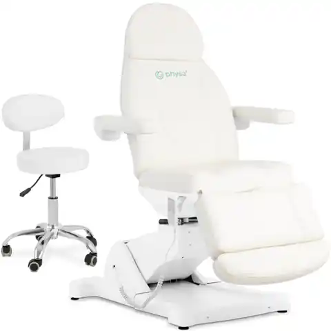⁨Fotel i krzesło kosmetyczne do masażu tatuażu spa 350 W białe - zestaw⁩ w sklepie Wasserman.eu