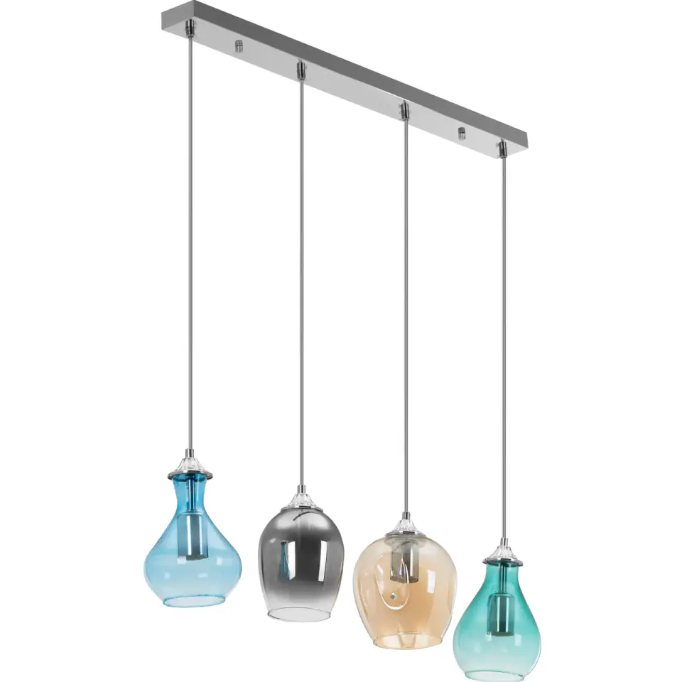 ⁨Lampa sufitowa nowoczesna 4 punktowa E27 - szklane klosze⁩ w sklepie Wasserman.eu
