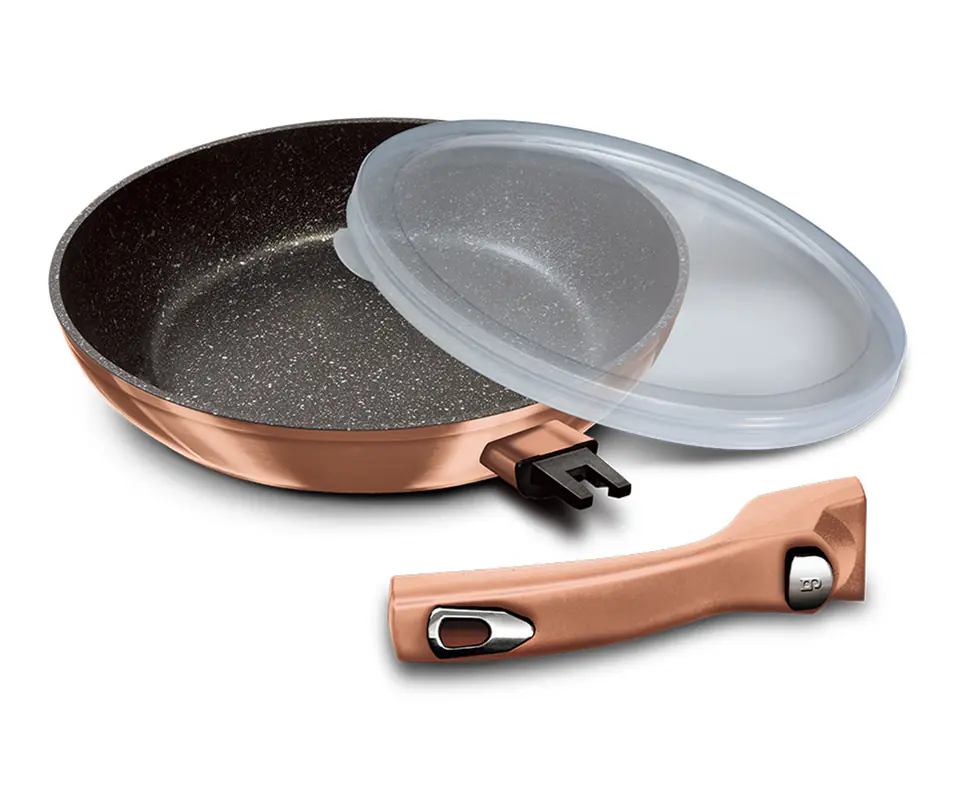 ⁨GRANITE FRYING PAN 28cm BERLINGER HAUS BH-1949 ROSE GOLD⁩ at Wasserman.eu