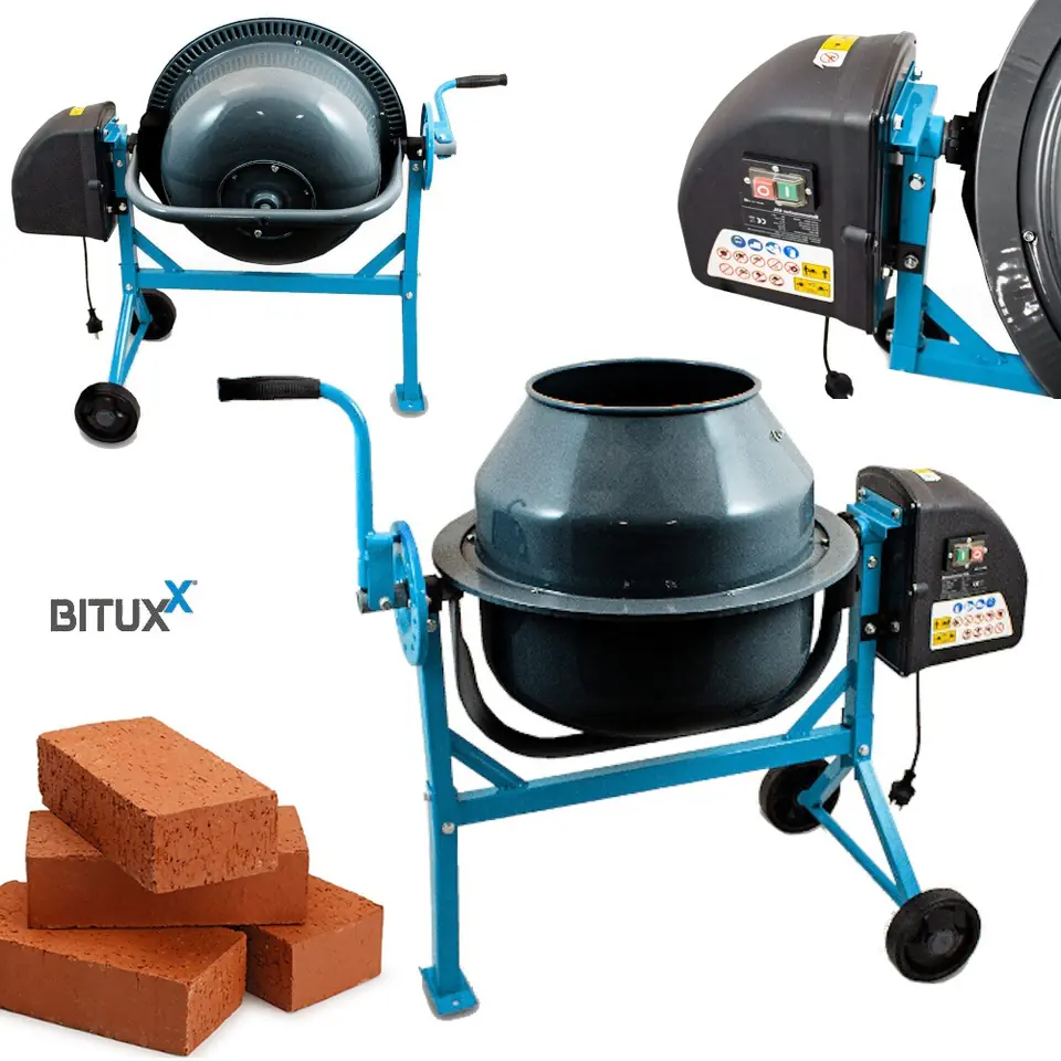 ⁨Elektryczna Betoniarka duża Stalowa do betonu 65L Kompaktowa BITUXX 220W⁩ w sklepie Wasserman.eu