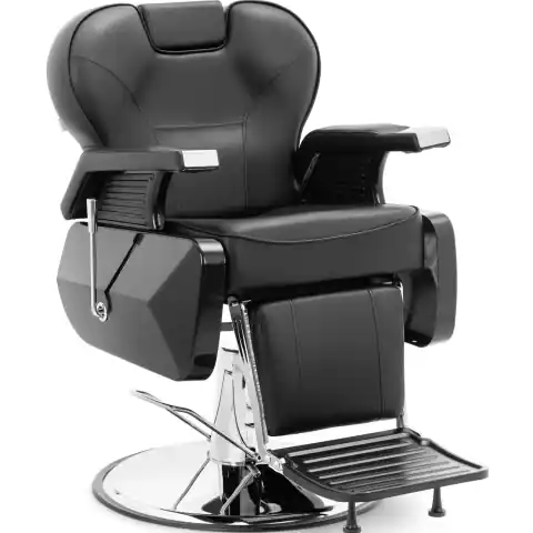 ⁨Fotel fryzjerski barberski z podnóżkiem EAVES - czarny⁩ w sklepie Wasserman.eu