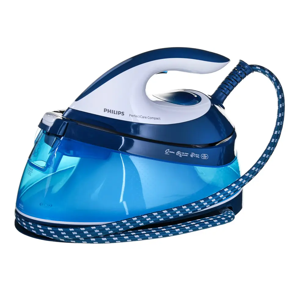 ⁨Philips GC7840/20 steam ironing station 2400 W 1.5 L SteamGlide soleplate Blue, White⁩ at Wasserman.eu