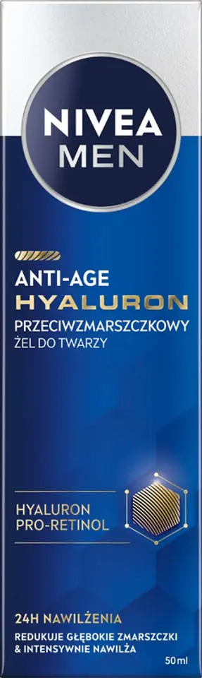 ⁨NIVEA Men Hyaluron Przeciwzmarszkowy żel do twarzy Anti-Age 50 ml⁩ w sklepie Wasserman.eu