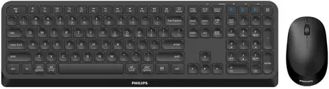 ⁨Philips 4000 series SPT6407B/00 keyboard Mouse included RF Wireless + Bluetooth Black⁩ at Wasserman.eu
