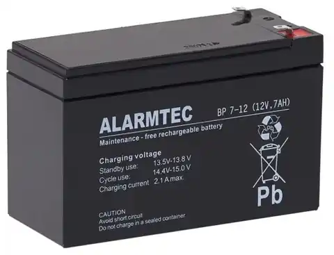⁨Akumulator AGM ALARMTEC serii BP 12V 7Ah⁩ w sklepie Wasserman.eu