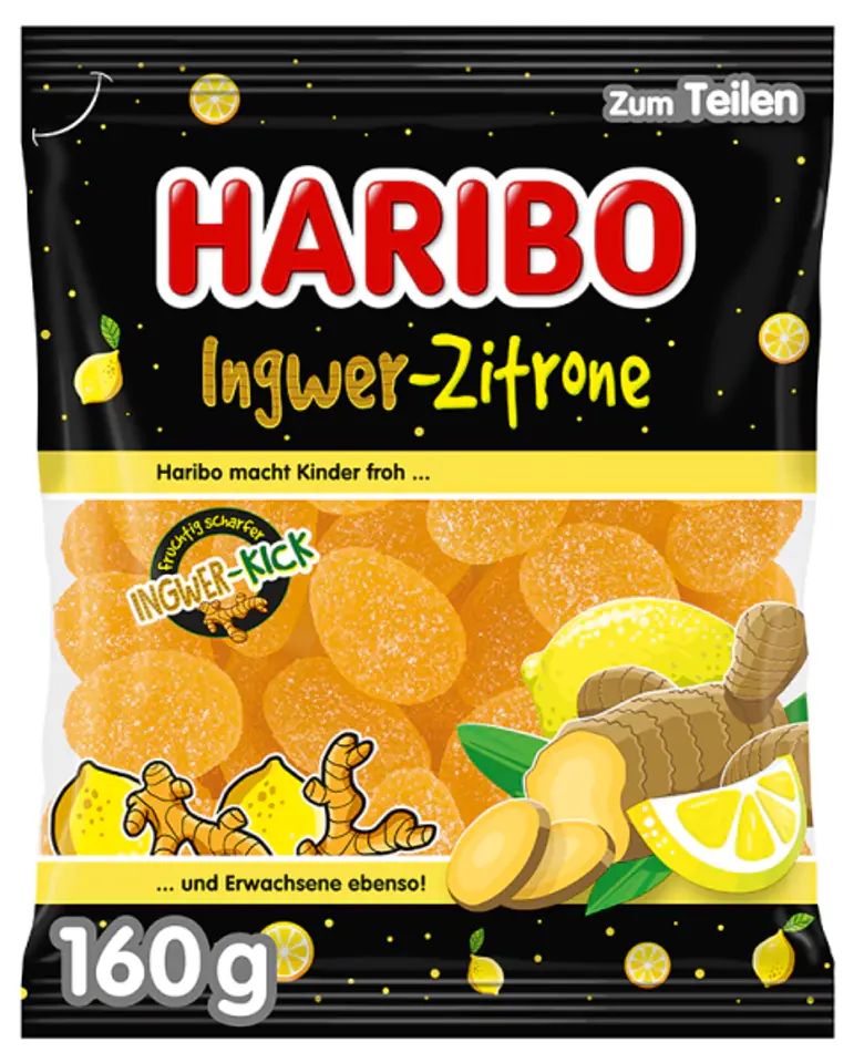 ⁨Haribo Ingwer Zitrone Żelki 160 g⁩ w sklepie Wasserman.eu