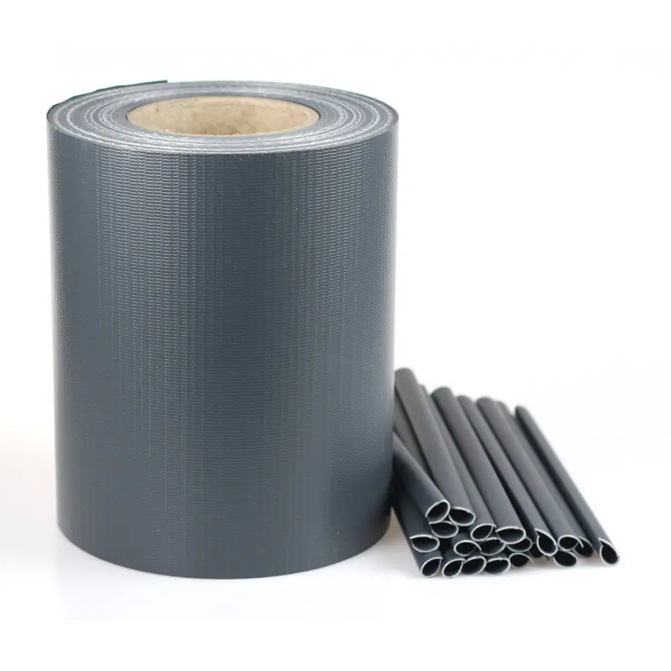 ⁨Taśma ogrodzeniowa z klipsami 19 cm x 35 mb grafit⁩ w sklepie Wasserman.eu