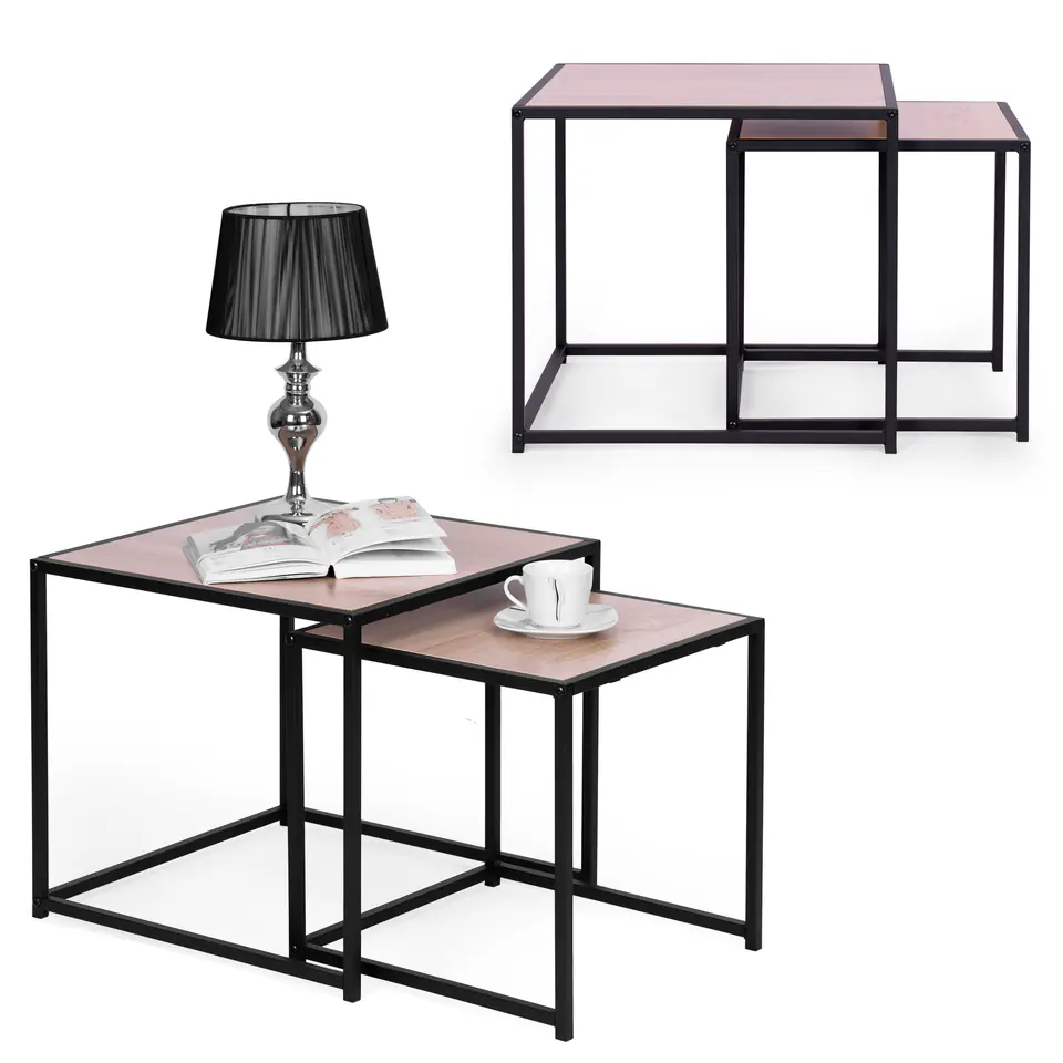 Zestaw stolików kawowych 2 szt. lofotwy design w sklepie Wasserman.eu