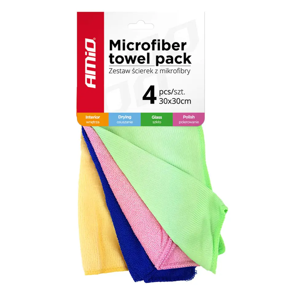 ⁨Microfiber cloth set 4 types 30x30 cm⁩ at Wasserman.eu