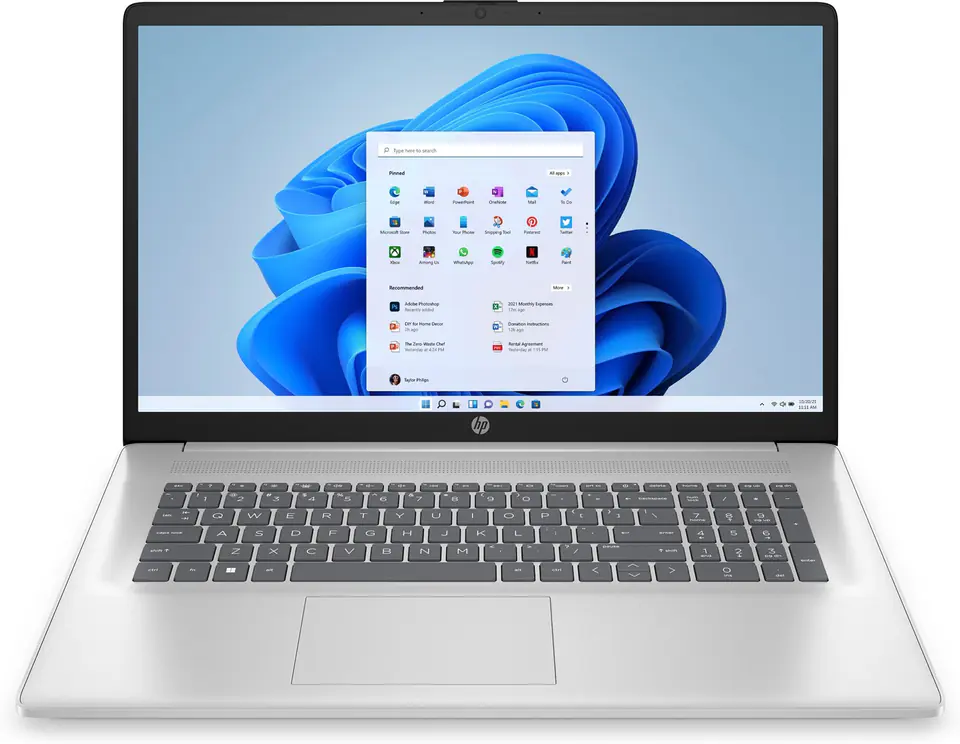 ⁨HP 17-cp2075nw AMD Ryzen™ 5 7520U Laptop 43.9 cm (17.3") Full HD 16 GB LPDDR5-SDRAM 512 GB SSD Wi-Fi 6 (802.11ax) Windows 11 Home Silver⁩ at Wasserman.eu