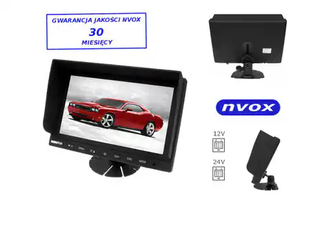 ⁨Monitor samochodowy lub wolnostojący LCD 9" cali z obsługa do 2 kamer 4PIN 12V 24V⁩ w sklepie Wasserman.eu