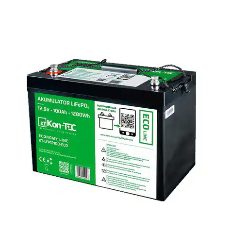 ⁨LiFePO4 battery - Kon-TEC ECO (12.8V) 100 Ah⁩ at Wasserman.eu