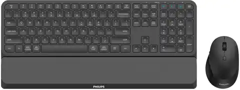 ⁨Philips 6000 series SPT6607B/00 keyboard Mouse included RF Wireless + Bluetooth US English Black⁩ at Wasserman.eu