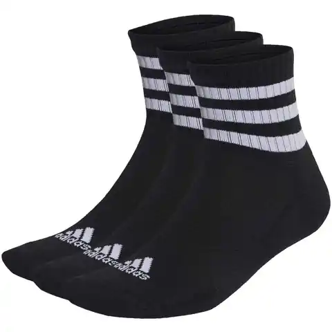 ⁨Skarpety adidas 3-Stripes Cushioned Sportswear Mid-Cut Socks 3 Pairs (kolor Czarny, rozmiar 37-39)⁩ w sklepie Wasserman.eu