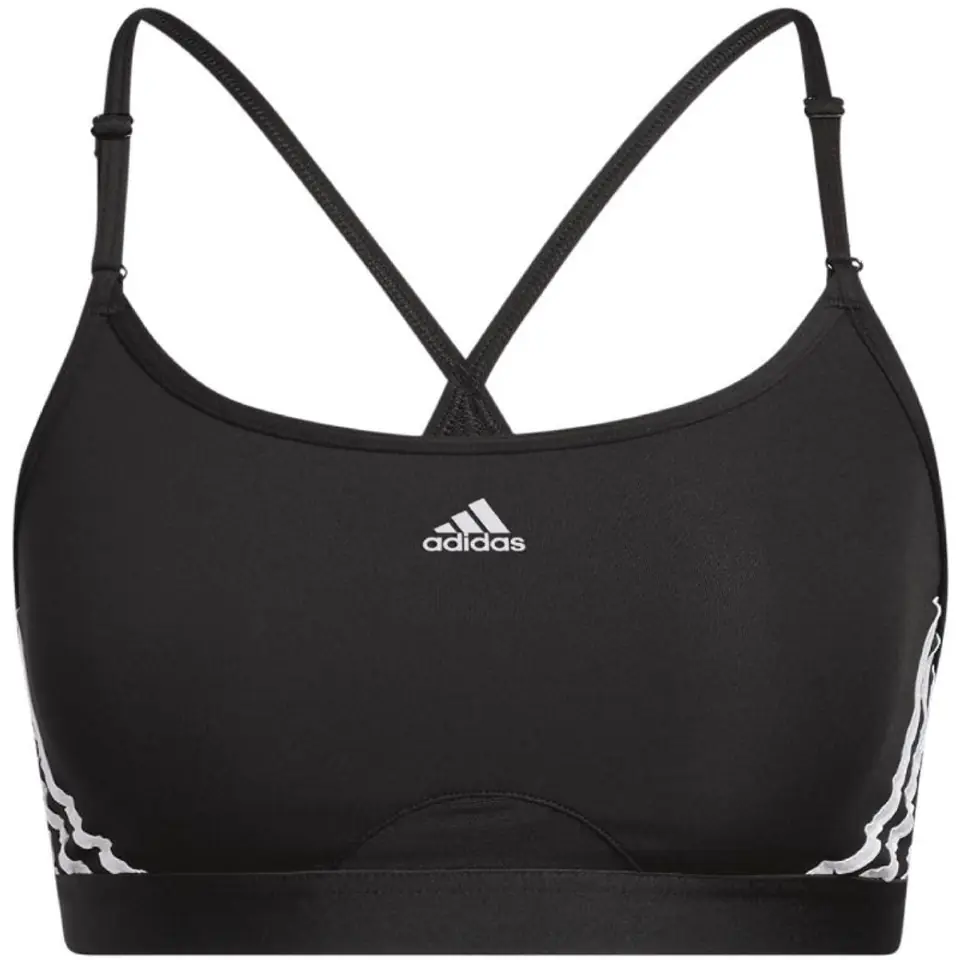 ⁨Stanik sportowy adidas Aeroreact Training Light-Support 3-Stripes Bra W (kolor Czarny, rozmiar SAC)⁩ w sklepie Wasserman.eu