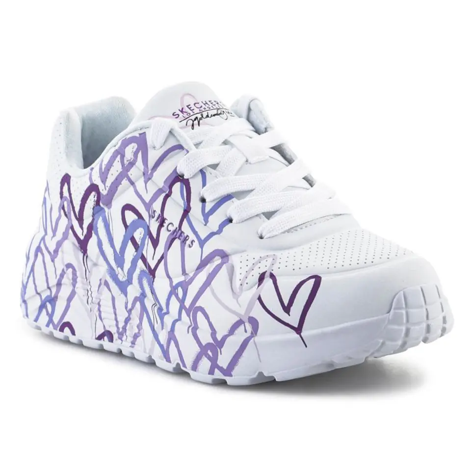 ⁨Buty Skechers JGoldcrown: Uno Lite - Spread the Love Jr 314064L (kolor Biały. Fioletowy, rozmiar EU 27)⁩ w sklepie Wasserman.eu